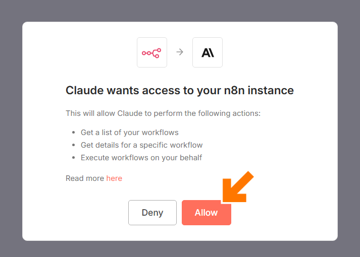 「Allow」をクリックして認証します